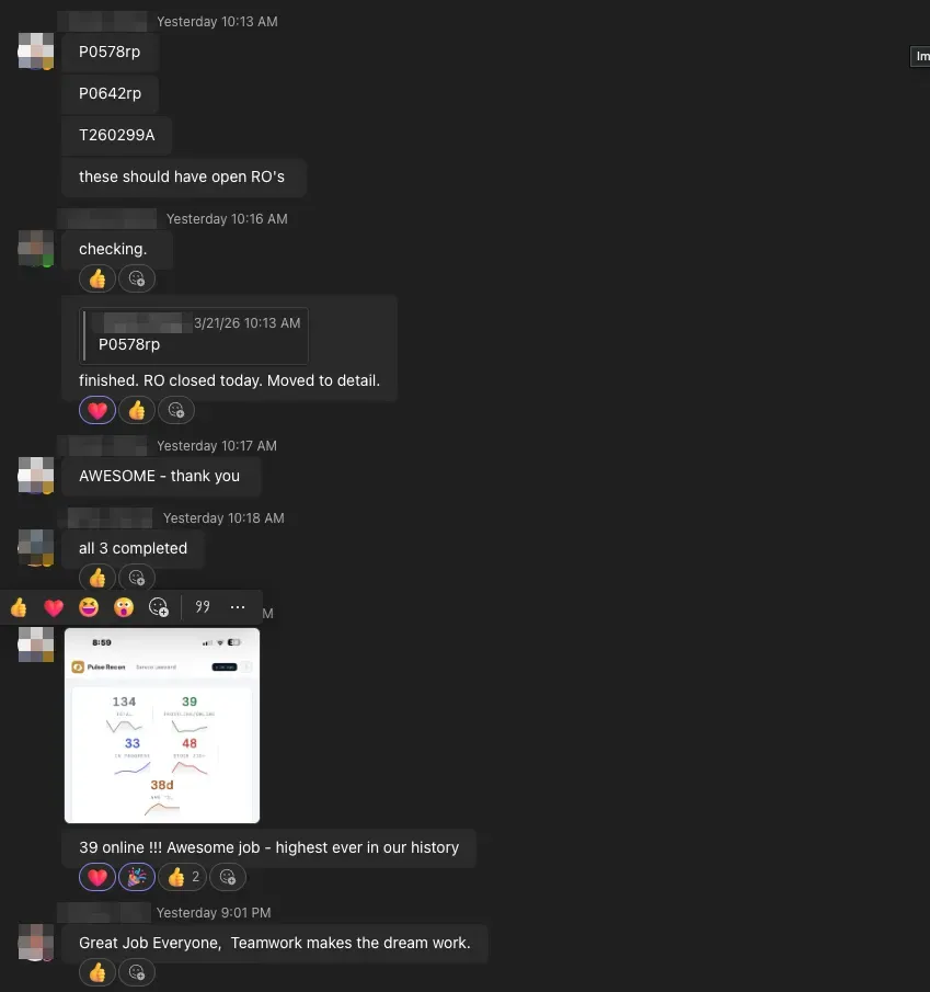 A message from the store's general manager about using Pulse daily.