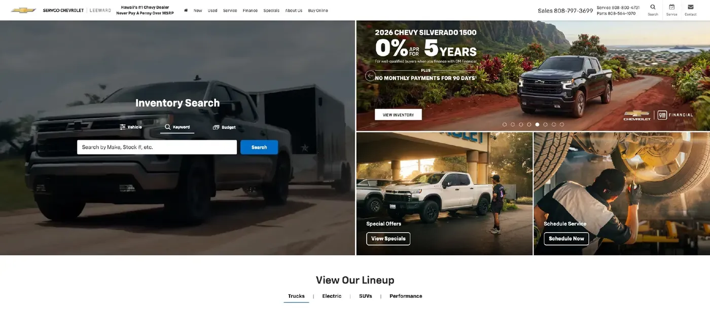 CHEVROLET LEEWARD: A Dealer Website That Finally Looks Like Hawaiʻi